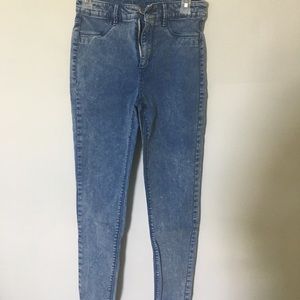 High Waisted Acid Wash Jeans
